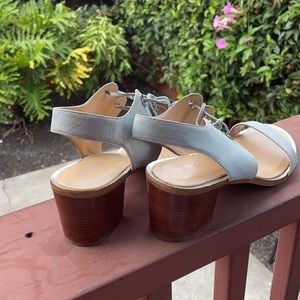 Michael Kors light blue heeled tie sandal 8.5